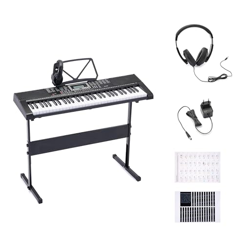 Amazon Basics Portable Digital Piano Keyboard with 61 Keys, Built In Speakers and Songs for Learning, Black