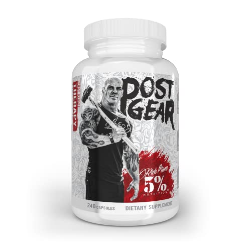 5% Nutrition Rich Piana Post Gear PCT Support Booster | Estrogen Blocker, Aromatase Inhibitor | Post Cycle Therapy Supplement | DAA, DIM, Longjack, Stinging Nettle, Milk Thistle, 240 Capsules