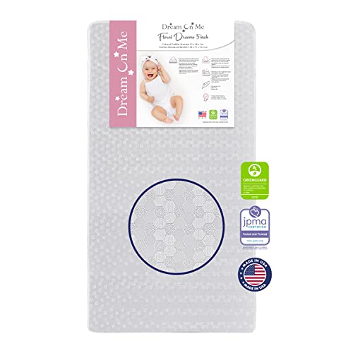 Dream On Me Honeycomb Orthopedic Firm Fiber Standard Baby Crib Mattress, Greenguard Gold and JPMA Certified, 5” Fiber Core Optimum Support, Fits Crib and Toddler Bed, Waterproof Vinyl Cover