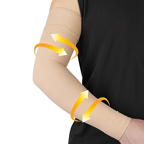 beister Medical Compression Arm Sleeve for Men Women（Single）, 20-30 mmhg Full Arm Support for Pain Relief, Lymphedema