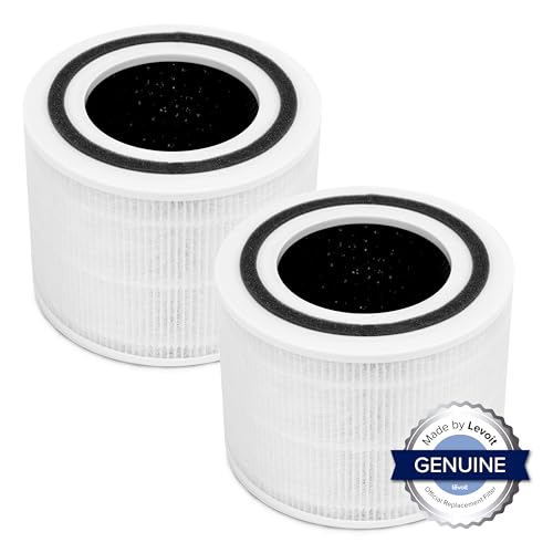 LEVOIT Core 300 Air Purifier Replacement Filter, 3-In-1 Filter, Efficiency Activated Carbon, Core300-RF, 2 Pack, White