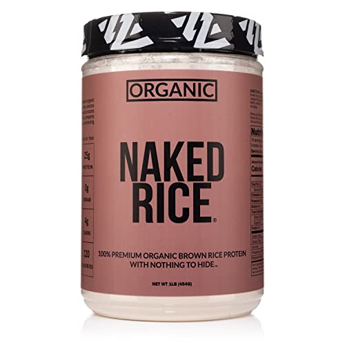 NAKED nutrition Naked Rice 1Lb - Organic Brown Rice Protein Powder - Vegan Protein Powder, GMO Free, Gluten Free & Soy Free. Plant-Based Protein, No Artificial Ingredients - 15 Servings