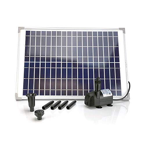 20W Solar Water Pump KIT: DC Brushless Submersible Water Pump 410GpH with 18V 20W Solar Panel for Solar Fountain, Fish Pond, and Aquarium (No Backup Battery)