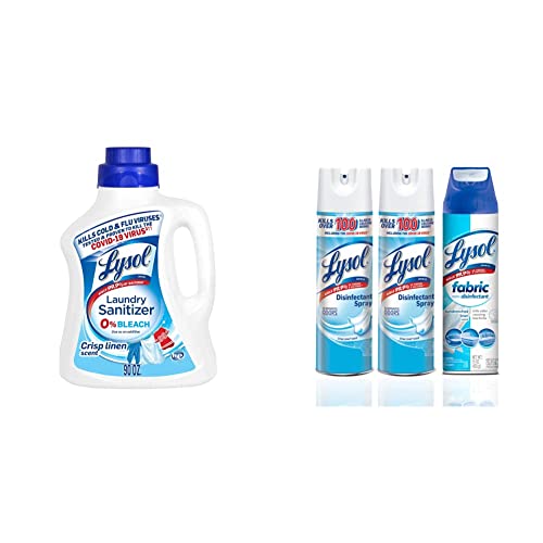 Lysol 90oz LLS Crisp Linen + 2+1 Crisp Linen + Linen Total Disinfection Regime Bundle