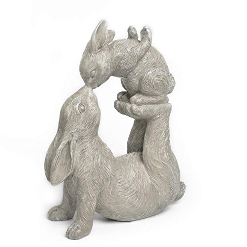Newman House Studio Garden Statues Kissing Bunny Sulpture - Garden Décor Rabbit Collectible Figurines Yard Decorations Outdoor 11.8