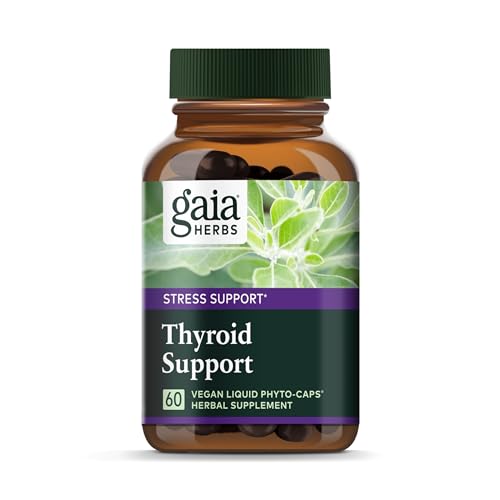 Gaia Herbs Thyroid Support - Made with Ashwagandha, Kelp, Brown Seaweed, and Schisandra to Support Healthy Metabolic Balance and Overall Well-Being - 60 Vegan Liquid Phyto-Capsules (20-Day Supply)