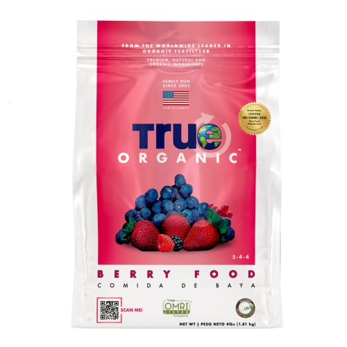 True Organic Berry Food Granular Fertilizer 4 lbs - CDFA, OMRI Listed for Organic Gardening NPK 5-4-4