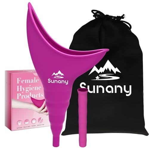 Female Urination Device, Female Urinal Silicone Funnel Urine Cups Portable Urinal for Women Standing Up to Pee Funnel Reusable Women Pee Funnel, Outdoor, Activities, Camping (Fuchsia)