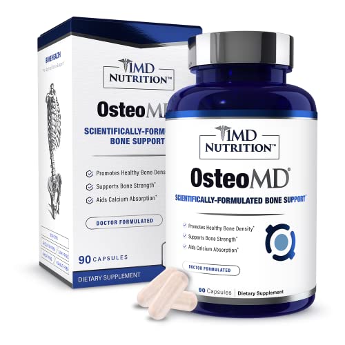 1MD Nutrition OsteoMD for Comprehensive Support - Supplement for Women and Men - Promote Density w/Vitamin D - Hydroxyapatite w/Vitamin D3 & K2-90 Capsules