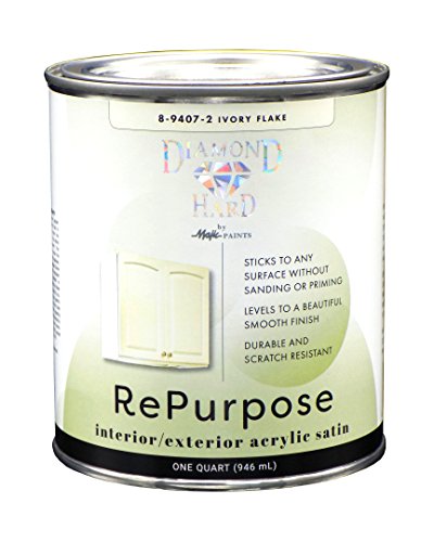 Majic PAINTS Interior/Exterior Satin Paint, RePurpose your Furniture, Cabinets, Glass, Metal, Tile, Wood and More, Ivory Flake, 1-Quart ​, 32 Fl Oz (Pack of 1)