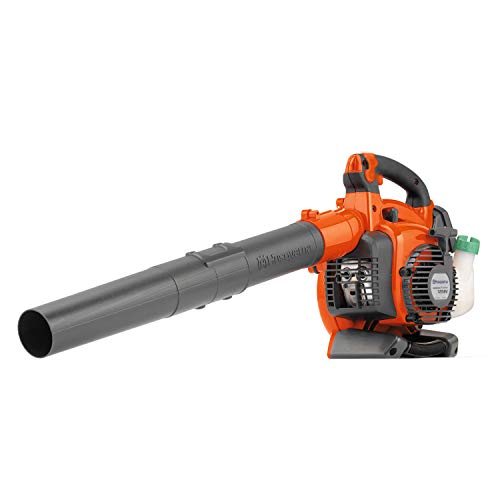 Husqvarna 125BVx Gas Leaf Blower, 28-cc 1.1-HP 2-Cycle Handheld Leaf Blower Vacuum Kit with Mulcher and Vac Bag, 470-CFM, 170-MPH, 12.5-N Powerful Clearing Performance and Ergonomic Design