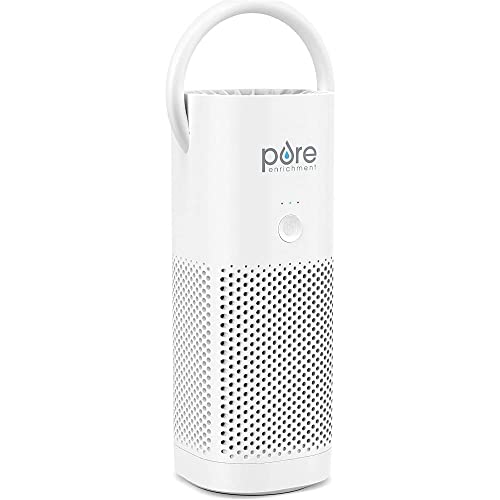 Pure Enrichment® PureZone™ Mini Portable Air Purifier - Cordless True HEPA Filter Cleans Air & Eliminates 99.97% of Dust, Odors, & Allergens Close to You - Cars, School, & Office (White)