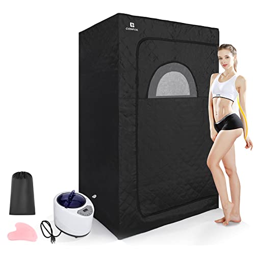 COSVALVE Portable Steam Sauna for Home, Full Size Personal Steam Room Sauna Box Kit with 2.6L 1000W Steam Generator, Remote Control, Indoor Sauna Tent for Home Spa Relaxation (39.3