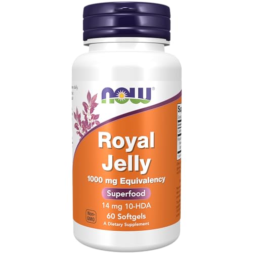 NOW Supplements, Royal Jelly 1000 mg with 10-HDA (Hydroxy-D-Decenoic Acid), 60 Softgels