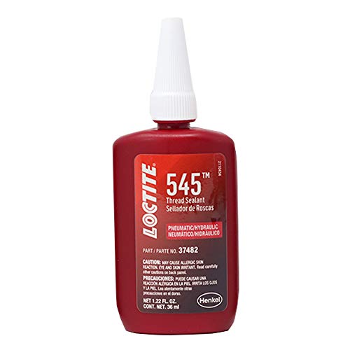 Loctite 545 Pneumatic/Hydraulic Pipe Thread Sealant, High Lubricity, High Pressure, No Fillers, Solvent Resistance, for Fine Threaded Fittings | Purple, 36 ml Bottle (PN: 492145)