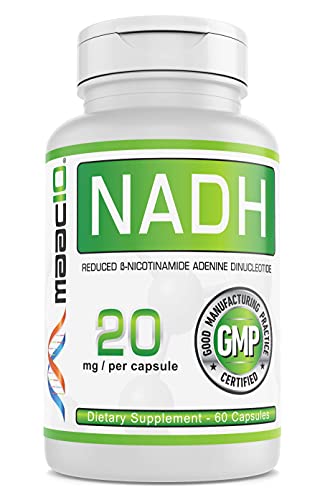 MAAC10 NADH 20mg Per Capsule (60 Count 2-Month Supply) | Pharmaceutical Grade 99% Pure NADH, Supports Fatigue, Energy and NAD+ Support - Non-GMO, Gluten Free, Vegan.