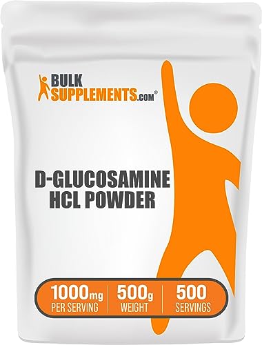 BULKSUPPLEMENTS.COM Glucosamine HCl Powder - Glucosamine 1000mg, Glucosamine Supplement, Glucosamine Powder - Joint Supplements, Gluten Free, 1000mg per Serving, 500g (1.1 lbs)