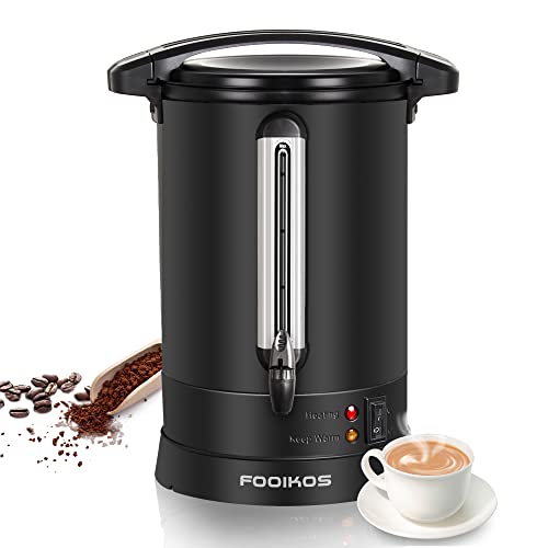 Fooikos Coffee Urn,20 liters 100 Cups-Premium 304 Stainless Steel, Large Coffee Dispenser for Quick Brewing, Commercial Percolating Urn For Party-with Water Level Indicator Display