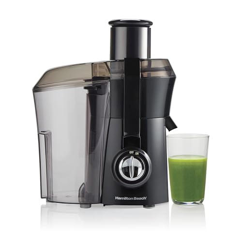 Hamilton Beach Juicer Machine, Big Mouth Large 3” Feed Chute for Whole Fruits and Vegetables, Easy to Clean, Centrifugal Extractor, BPA Free, 800W Motor, Black