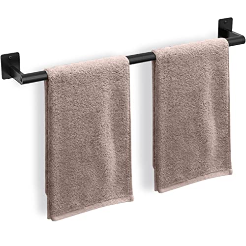 Bathroom Towel Bar, 24 Inch Towel Racks for Bathroom Wall Mounted, Heavy Duty Hand Towel Holder Organizer, Modern Home Decor Towel Rod, Matte Black Single Bar