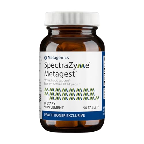 Metagenics SpectraZyme Metagest - Supports Stomach Health & Aids in Digestion* - with Betaine HCl & Pepsin - Proteolytic Digestive Enzyme* - Non-GMO - 45 Servings - 90 Tablets