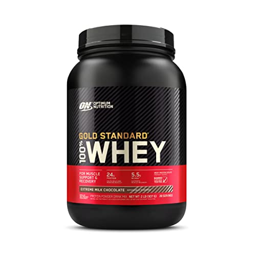 Optimum Nutrition Gold Standard 100% Whey Protein Powder, Extreme Milk Chocolate, 2 Pound (Pack of 1)