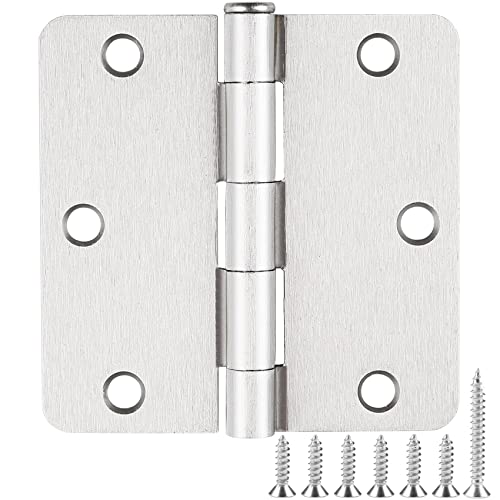 24 Pack Nickel Door Hinges Brushed Nickel Hinges for Doors 3 1/2 Interior Door Hinges Satin Nickel 3.5