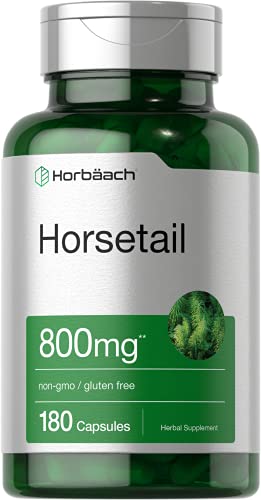 Horsetail Herb Capsules 800mg | 180 Count | Non-GMO, Gluten Free Herb Extract Supplement | by Horbaach