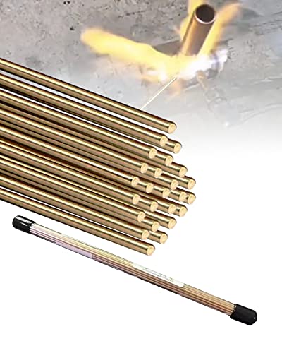 25 Rods Brazing Rods, Brass Solder, Brass Welding Rod for Oxyacetylene Gas Welding Brazing Copper Copper Alloy and Steel, Brass Rods for Crafts DIY 1/16