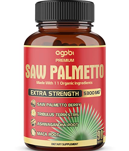 Saw Palmetto Capsules with Ashwagandha, Turmeric - Prostate Support, 90 Capsules 3-Month Supply