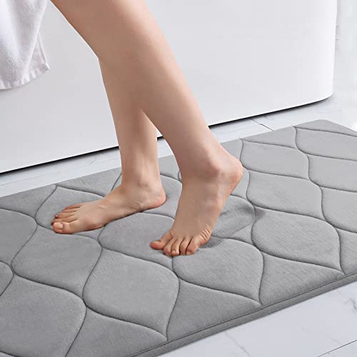 Colorxy Memory Foam Bathroom Rugs, Ultra Soft & Non-Slip Bath Mat, Water Absorbent and Machine Washable Bath Carpet Rug for Shower Bathroom Floor Rugs, 24