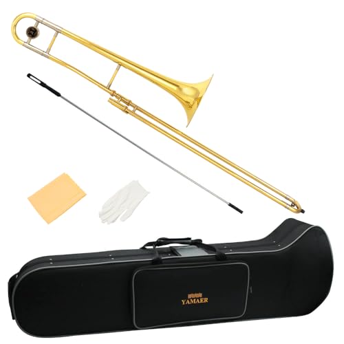 Yamaer Alto Trombone Bb Trombone Instrument for Beginners Student and Adult Learners to play,including(glod)