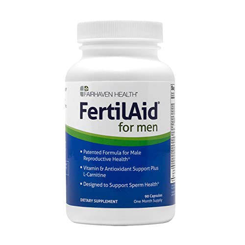 Fairhaven Health FertilAid for Men Prenatal Male Fertility Supplement | Count and Motility Support Pre-Conception Vitamin for Him | Complex Includes L-carnitine, Zinc, and Folate | 90 Capsules