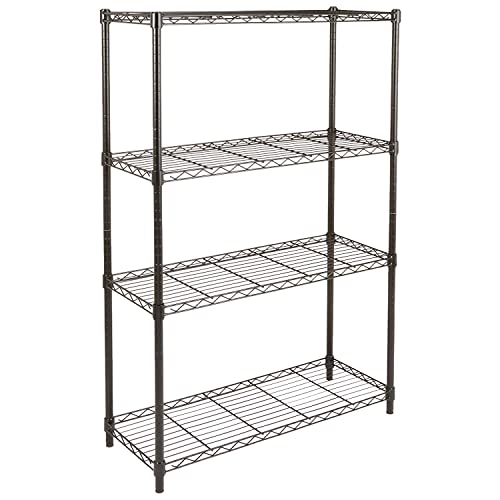 Amazon Basics 4-Shelf Adjustable, Heavy Duty Storage Shelving Unit (350 lbs loading capacity per shelf), Steel Organizer Wire Rack, Black, 36