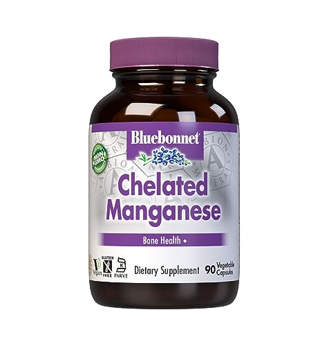 BlueBonnet Nutrition Albion Chelated Manganese, Amino Acid Chelate, Soy, Dairy & Gluten-Free, Non-GMO, Kosher Certified, Vegan, 90 Count