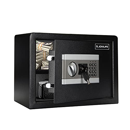 Jovilife 0.8Cubic Fireproof Safe Digital Electronic Safe Security Box,Best Money Safe, Steel Strongbox with Keypad Fireproof Safe Waterproof–Protect Money, Guns, Jewelry, Documents, Passports BLACK