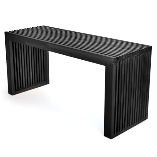 APRTAT Bamboo Dining Bench,Indoor Storage Bench Wood | Kitchen & Living Room Furniture-35.43L x 12.99W x 16.93H in