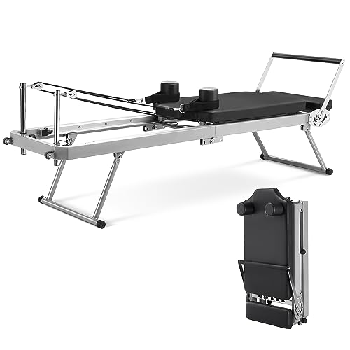 ZENOVA Pilates Reformer，Foldable Reformer Pilates Machine for Home and Gym Use to Balanced Body - Up to 300 lbs Weight Capacity