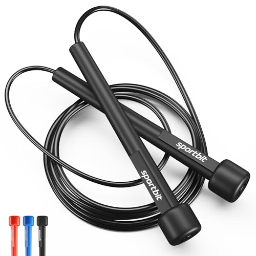 SPORTBIT Adjustable Jump Rope for Speed Skipping. Lightweight Jump Rope for Women, Men. Skipping Rope for Fitness. Speed Jump Rope for Workout, Women Exercise