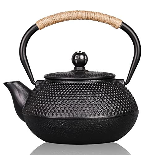 PARACITY Cast Iron Teapot Japanese Tetsubin Coated with Stainless Steel Infuser, Stovetop Tea Kettle for Boiling Hot Water Tea, Mothers Day Gifts from Daughter/Son 23.5 Oz /700 Ml