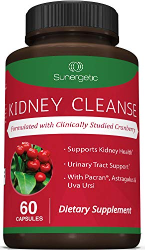 Premium Kidney Cleanse Supplement – Powerful Kidney Support Formula with Cranberry Extract Helps Support Healthy Kidneys & Urinary Tract Support– 60 Vegetarian Capsules