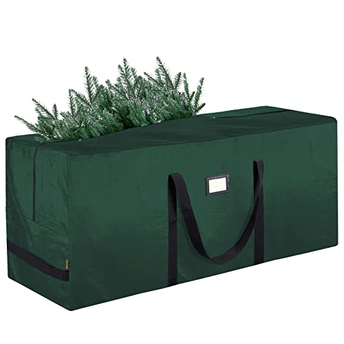 BALEINE 9 ft Christmas Tree Storage Bag, Heavy Duty Extra Large Artificial Christmas Tree Bag with Reinforced Handles and Dual Zippers Wide Opening (Green, 9 ft)