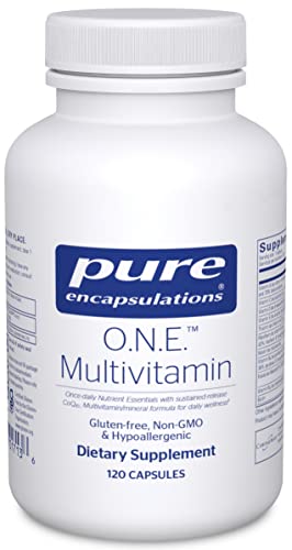 Pure Encapsulations O.N.E. Multivitamin - Once Daily Multivitamin with Antioxidant Complex Metafolin, CoQ10, and Lutein to Support Vision, Cognitive Function, and Cellular Health* - 120 Capsules