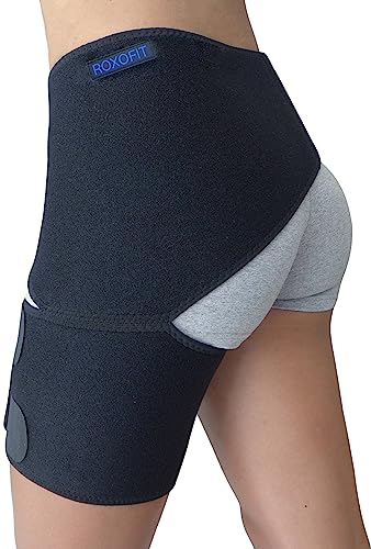 Hip Brace for Sciatica Pain Relief,Compression Support Wrap for Sciatic Nerve, Pulled Thigh, Hip Fleхоr Strain, Groin Injury, Hamstring Pull,Sacroiliac Joint Support Stabilizer for Men, Women (Black)