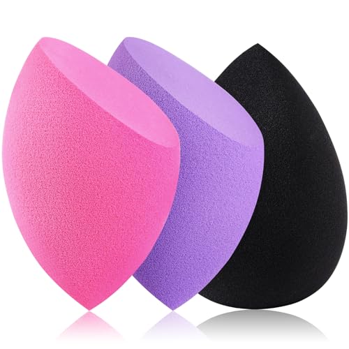 Foonbe 3Pcs Soft Makeup Sponges Set for Liquid Foundation, Cream, and Powder, Latex Free Blender Beauty Sponge, Durable Foundation Puff, Dry & Wet Use Make up Sponges for Face, Beauty Gift Set