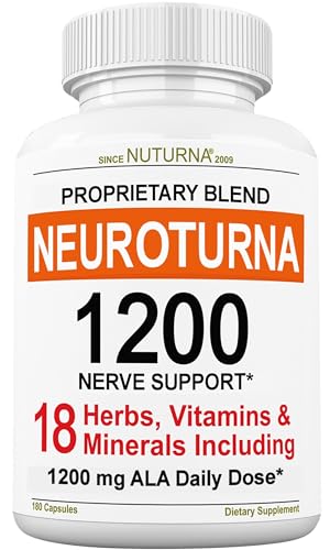 Neuropathy Nerve Support Formula Supplement with 1200 mg Pure Alpha Lipoic Acid - Peripheral Support for Feet, Hands, Fingers, Legs Toe - Best Maximum Strength Natural Nerve - 180 Pills