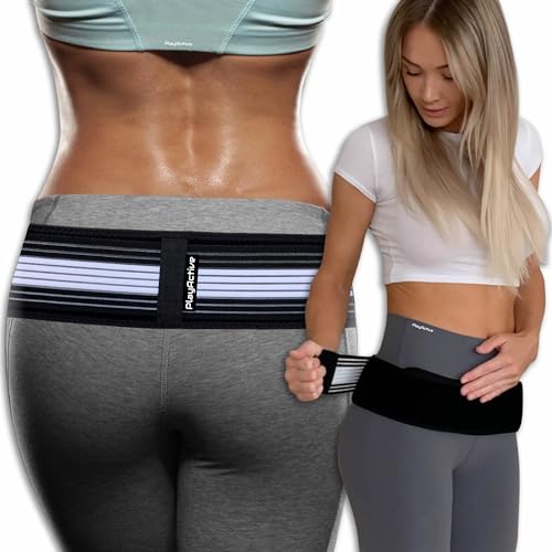 PlayActive Sacroiliac SI Joint Hip Belt - Lower Back Support Brace for Men and Women - Pelvic Support Belt - Trochanter Belt - Sciatica Pelvis Lumbar Hip Pain Relief (Regular)