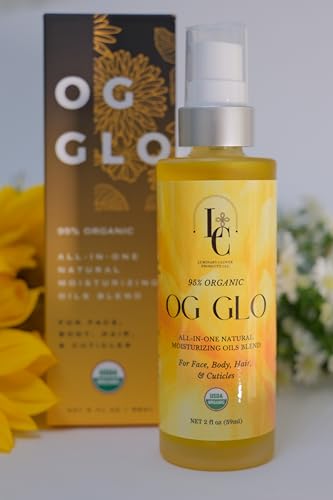 OG GLO | ALL-IN-ONE CERTIFIED USDA ORGANIC MOISTURIZING OILS BLEND, 2.0oz | Natural Moisturizer for Face, Body, Hair & Cuiticle