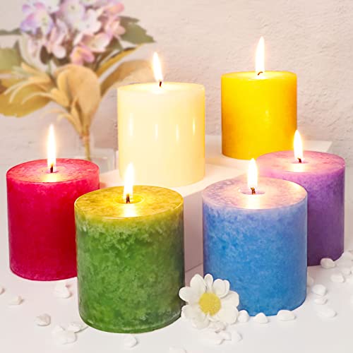 Cafemoon Scented Pillar Candles - 6 Pack Aromatherapy Pillar Candles - 2.9