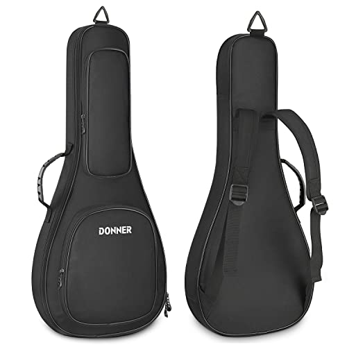 Donner 28 Inch Mandolin Case, 0.5 Inch Padded Sponge 600D Thick Ripstop Waterproof Nylon Soft Mandolin Gig Bag with Two-Way Sturdy Metal Zippers and Back Hanger Loop, Fit A & F Style Mandolin